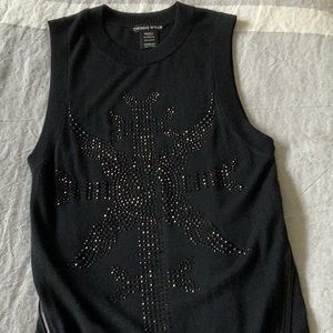 Thomas Wylde Cashmere Crystal Cross Mini Dress